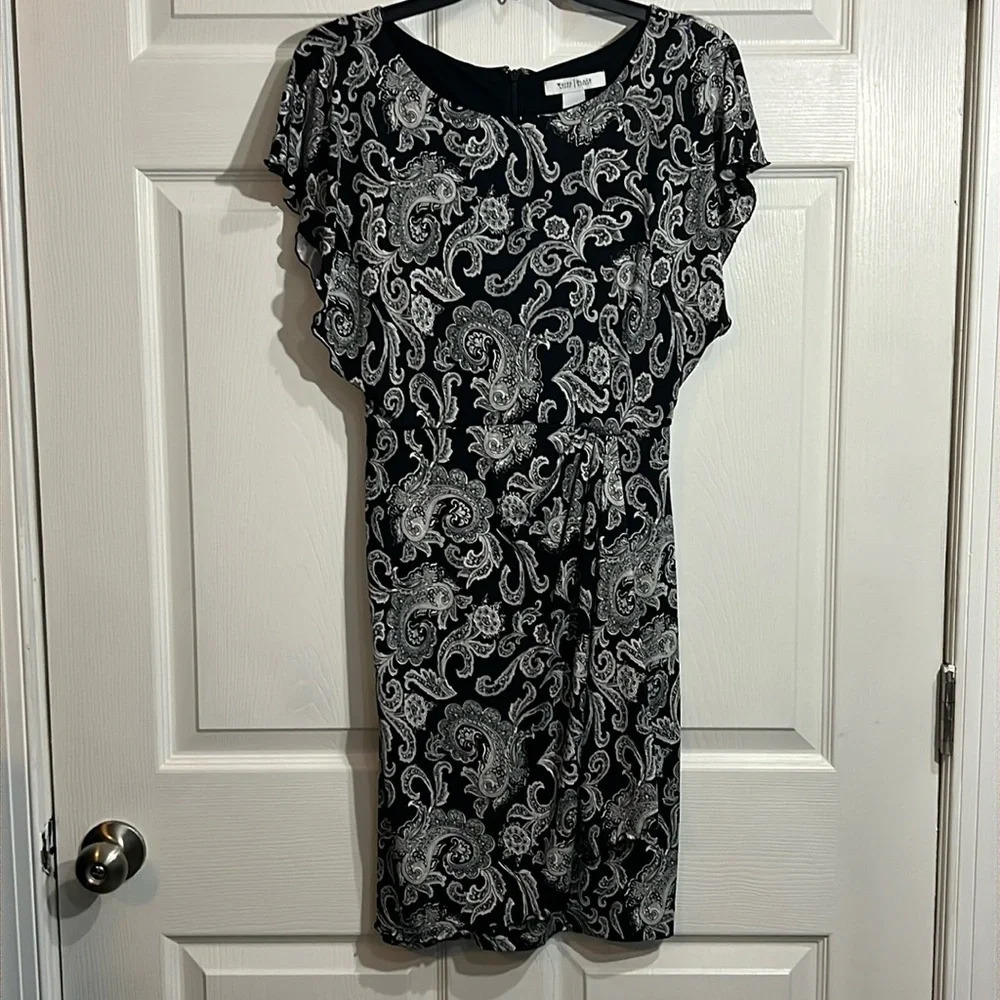 White House Black Market women’s paisley dress - Black and white size 2